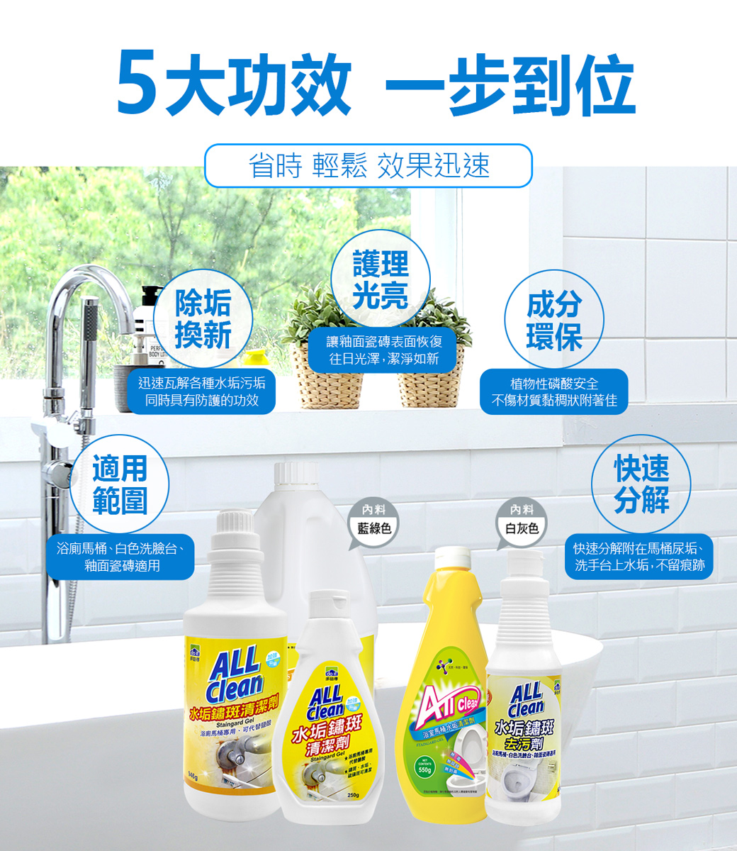 多益得水垢鏽斑清洗劑|快速清除頑垢不留痕跡